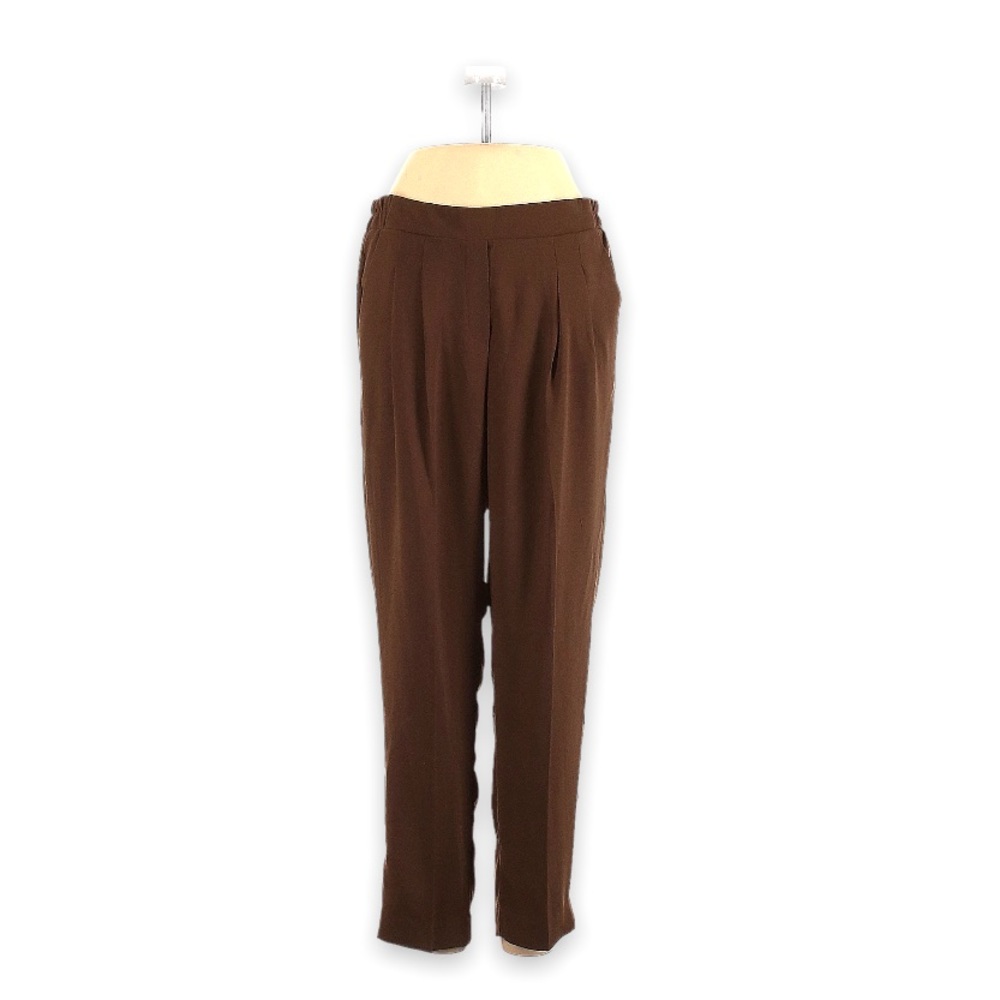 Shinestar Woman’s Tan Tailored Khaki Pleated Dress Pants Elastic Waist Band - Picture 15 of 15